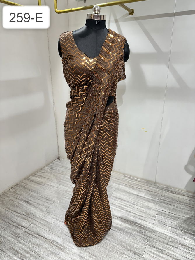 Amoha Trendz 259 Ready To Wear Sequence Saree Collection
